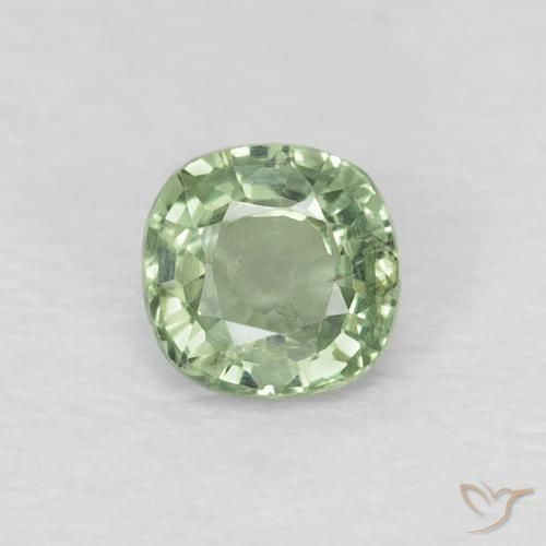 0.43ct Natürlicher Blasses Grün Saphir, Kissen, VS