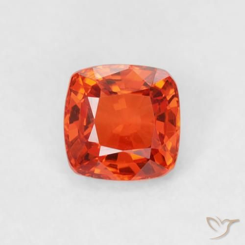0.56ct Natürlicher rötlich-orange Saphir, Kissen, VVS-VS