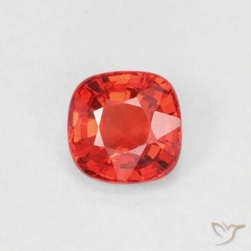 0.45ct Natürlicher Leuchtendes Purpurrot-Orange Saphir, Kissen, VVS-VS