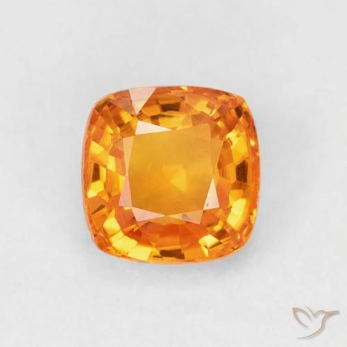 0.71ct Natürlicher Mittelorange Saphir, Kissen, VVS-VS