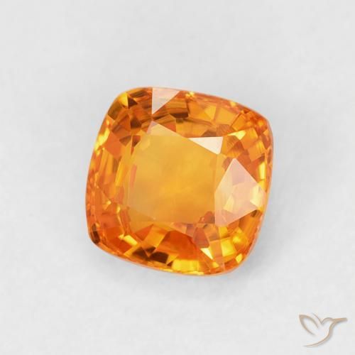 9,17 ctw natürlicher Mittelorange Saphir, Kissen, VVS-VS
