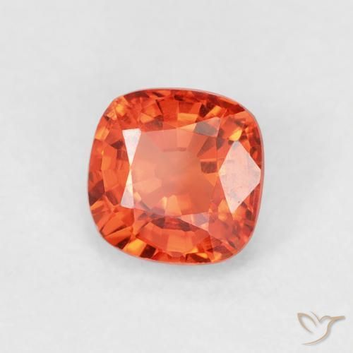 9,17 ctw natürlicher rötlich-orange Saphir, Kissen, VS