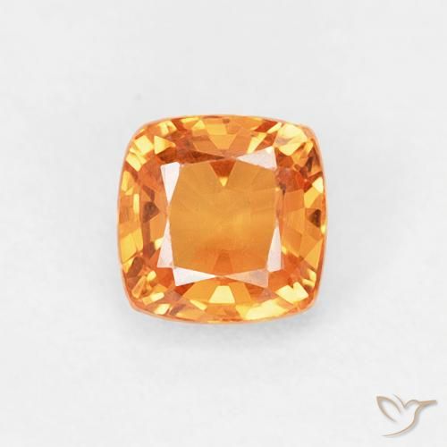 0.60ct Natürlicher Mittelorange Saphir, Kissen, VVS-VS