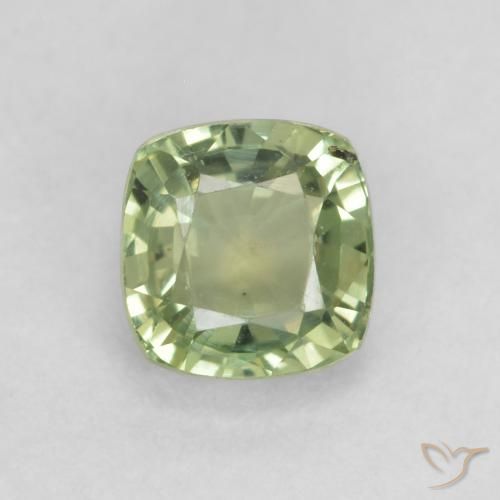 0.68ct Natürlicher Sehr helles Salbeigrün Saphir, Kissen, VVS-VS
