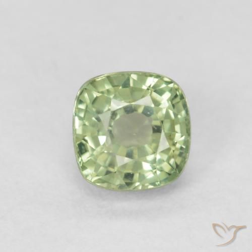 0.55ct Natürlicher Sehr helles Salbeigrün Saphir, Kissen, VVS