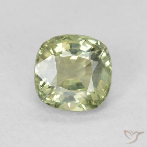 0.65ct Natürlicher Sehr helles Salbeigrün Saphir, Kissen, VVS-VS