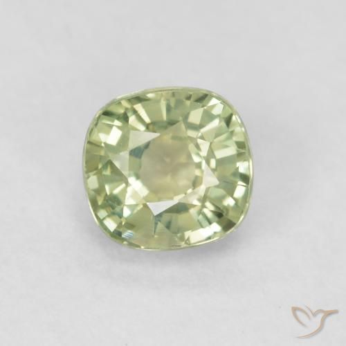 0.57ct Natürlicher Sehr helles Salbeigrün Saphir, Kissen, VVS-VS