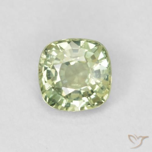 0.43ct Natürlicher Sehr helles Salbeigrün Saphir, Kissen, VVS-VS, Photo A
