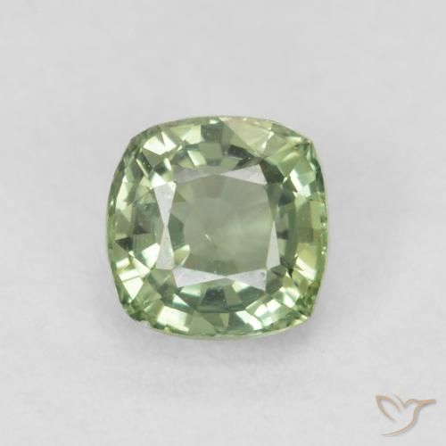 0.63ct Natürlicher hellgrün Saphir, Kissen, VVS-VS