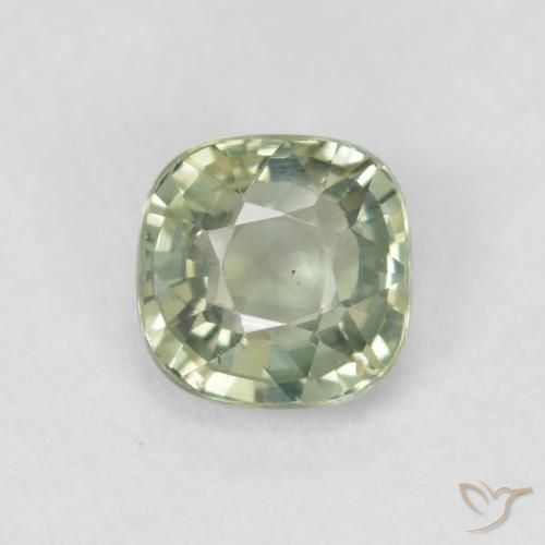 0.58ct Natürlicher Helles Salbeigrün Saphir, Kissen, VVS-VS