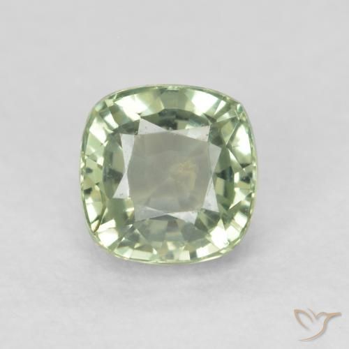 0.69ct Natürlicher Sehr helles Salbeigrün Saphir, Kissen, VVS-VS