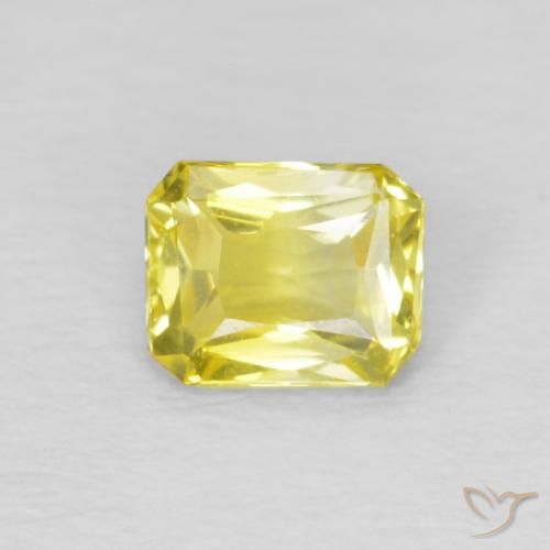 0.49ct Natürlicher hellgelb Saphir, Smaragdschliff, VVS