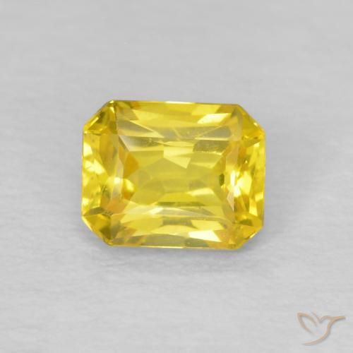 0.56ct Natürlicher Toskana Gelb Saphir, Smaragdschliff, VVS