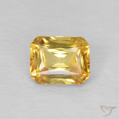 0.53ct Natürlicher Golden Saphir, Smaragdschliff, VVS