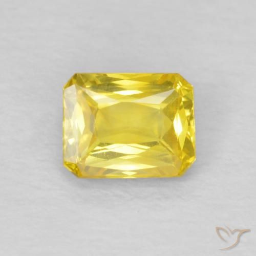 0.53ct Natürlicher Mittelgelb Saphir, Smaragdschliff, VS