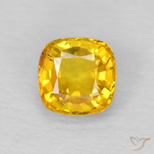 0.57ct Natürlicher Helles Gold Saphir, Kissen, VVS