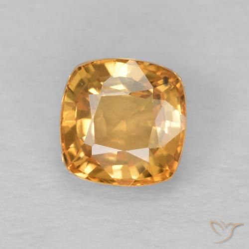 0.62ct Natürlicher Honig-orange Saphir, Kissen, VVS
