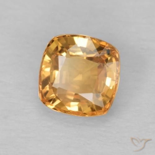 9,17 ctw natürlicher Honig-orange Saphir, Kissen, VVS