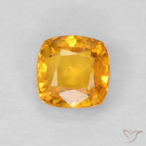 0.56ct Natürlicher Mittelorange Saphir, Kissen, VVS