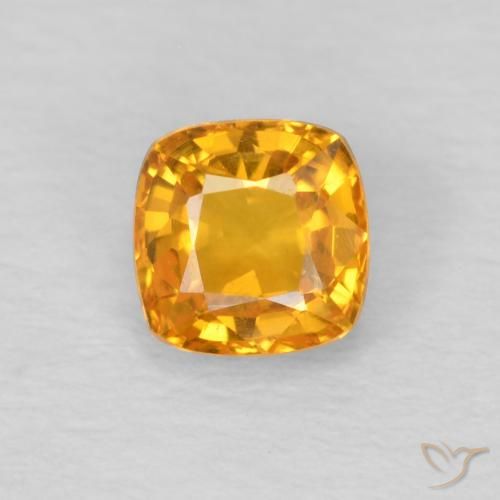 0.49ct Natürlicher hellorange Saphir, Kissen, VVS