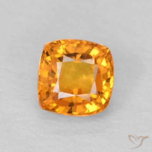 0.61ct Natürlicher hellorange Saphir, Kissen, VVS