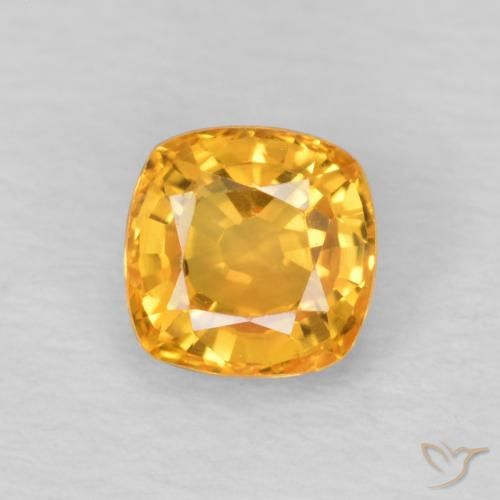 0.57ct Natürlicher Orange-Gold Saphir, Kissen, VVS