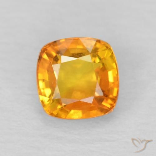 0.69ct Natürlicher Mittelorange Saphir, Kissen, VVS