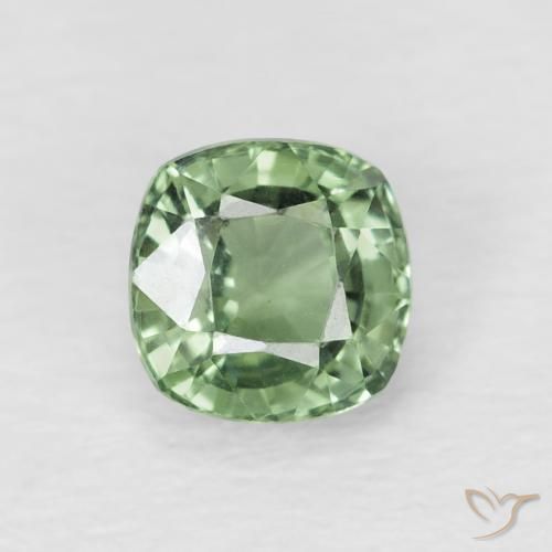 0.74ct Natürlicher Helles Waldgrün Saphir, Kissen, VVS-VS