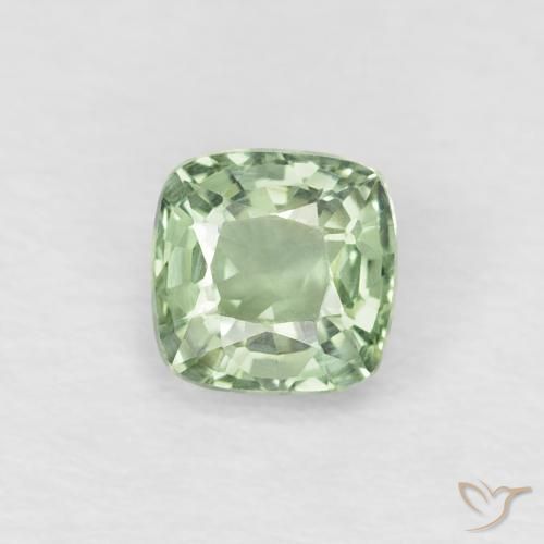 0.48ct Natürlicher Sehr helles Grün Saphir, Kissen, VVS