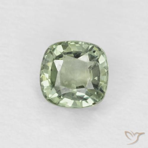0.48ct Natürlicher hellgrün Saphir, Kissen, VVS-VS