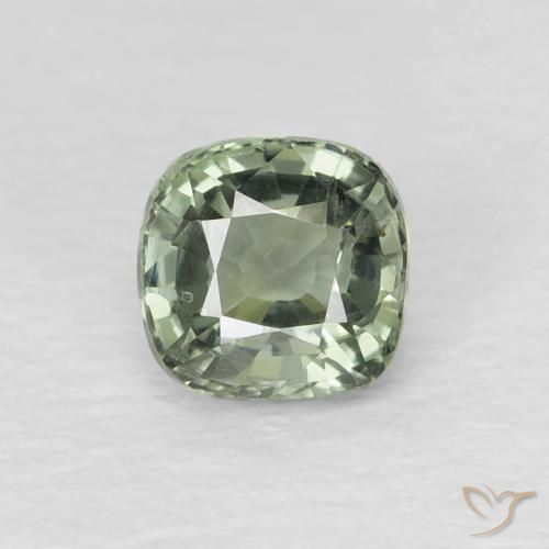 0.64ct Natürlicher Medium Light-Green Saphir, Kissen, VVS-VS