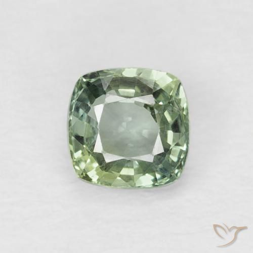 0.65ct Natürlicher Helles Moosgrün Saphir, Kissen, VVS-VS