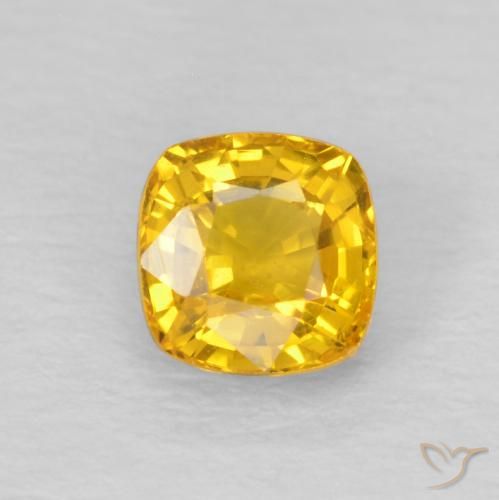 0.66ct Natürlicher Gold-Orange Saphir, Kissen, VS