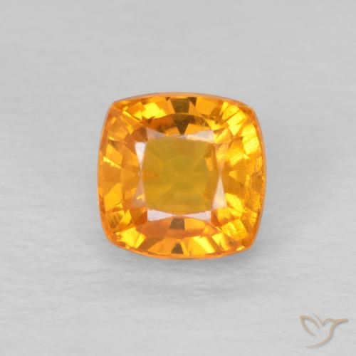 0.66ct Natürlicher hellorange Saphir, Kissen, VS