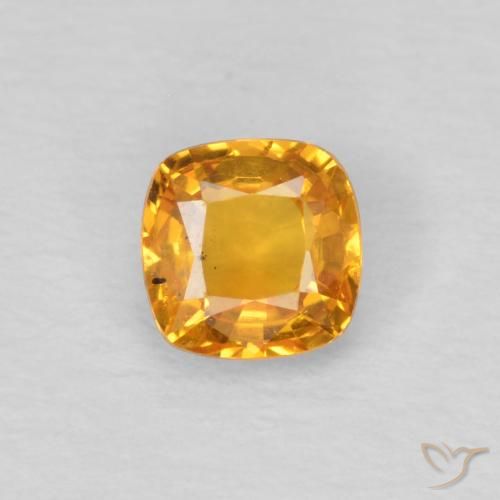 0.41ct Natürlicher Orange-Gold Saphir, Kissen, VS