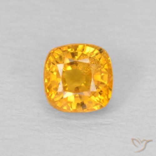 0.54ct Natürlicher Mittelorange Saphir, Kissen, VS