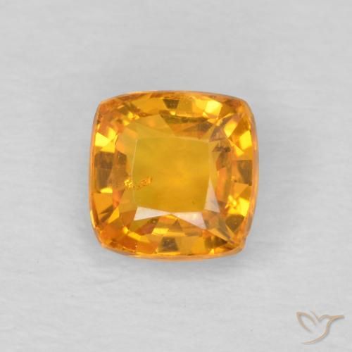 0.60ct Natürlicher Orange-Gold Saphir, Kissen, VS