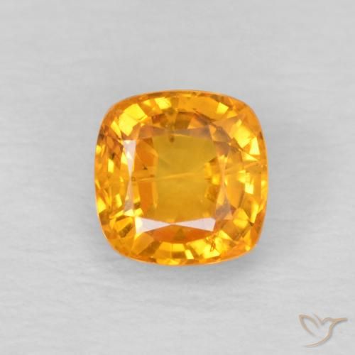 0.62ct Natürlicher Orange-Gold Saphir, Kissen, VS