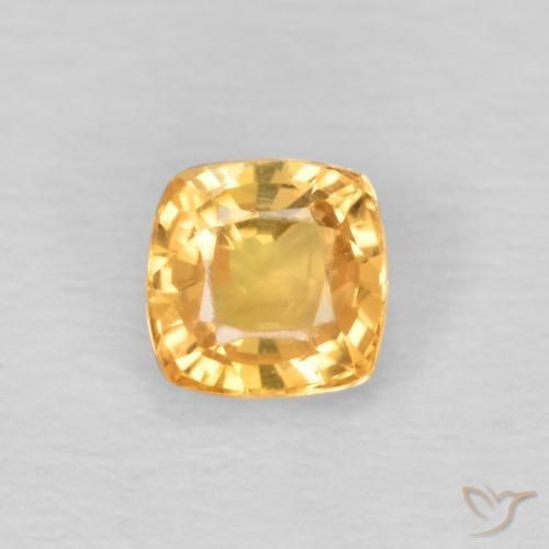 0.49ct Natürlicher Hellorange-Gold Saphir, Kissen, VS