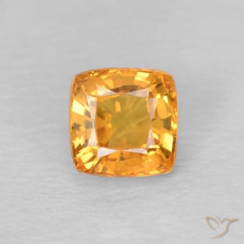 0.56ct Natürlicher Honig-orange Saphir, Kissen, VS