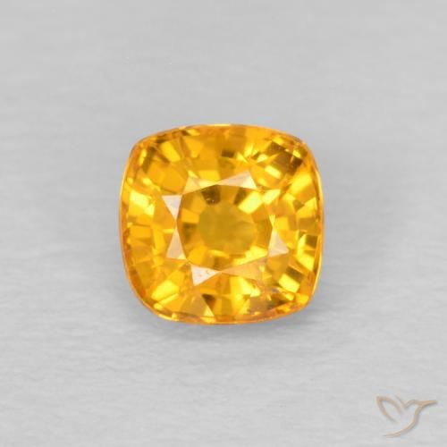 0.53ct Natürlicher Orange-Gold Saphir, Kissen, VS