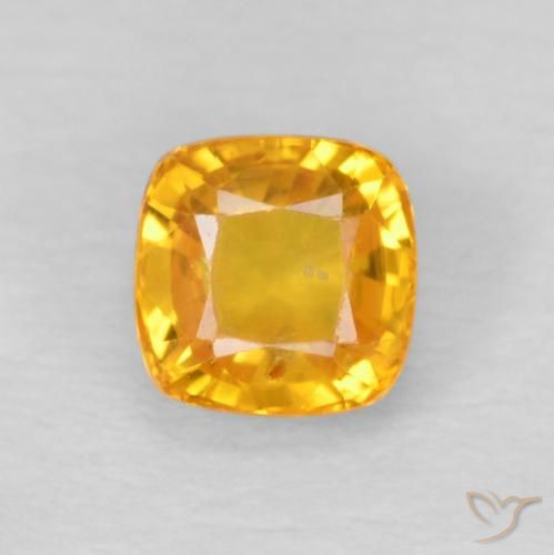 0.77ct Natürlicher Mittelorange Saphir, Kissen, VS