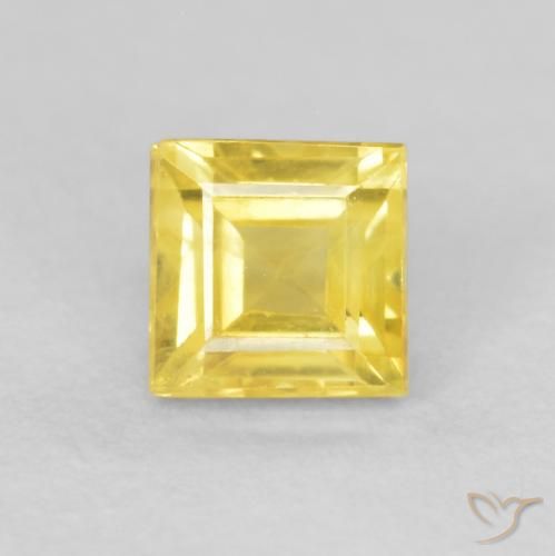 0.60ct Natürlicher Mittelgelb Saphir, Quadrat, VVS-VS