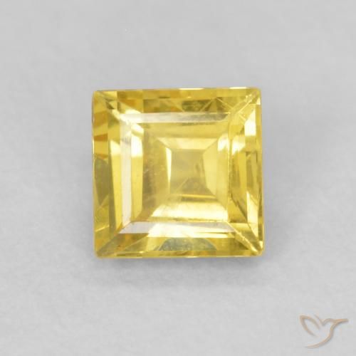 0.49ct Natürlicher Honiggelb Saphir, Quadrat, VVS-VS