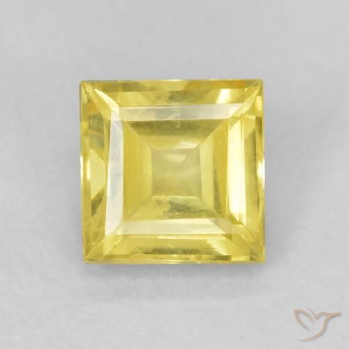 0.64ct Natürlicher Medium Light-Yellow Saphir, Quadrat, VS