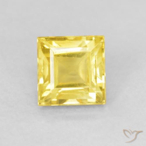 0.63ct Natürlicher Honiggelb Saphir, Quadrat, VS, Photo A