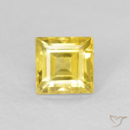 0.52ct Natürlicher Mittelgelb Saphir, Quadrat, VS