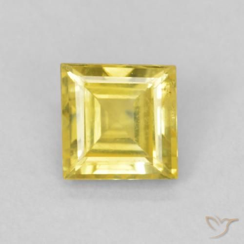 0.48ct Natürlicher Helles Honiggelb Saphir, Quadrat, VS