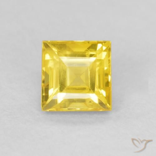 0.51ct Natürlicher Mittelgelb Saphir, Quadrat, VS
