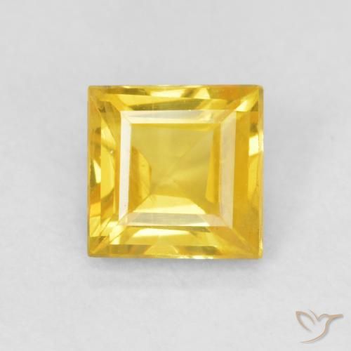 0.56ct Natürlicher Gold-Orange Saphir, Quadrat, VS